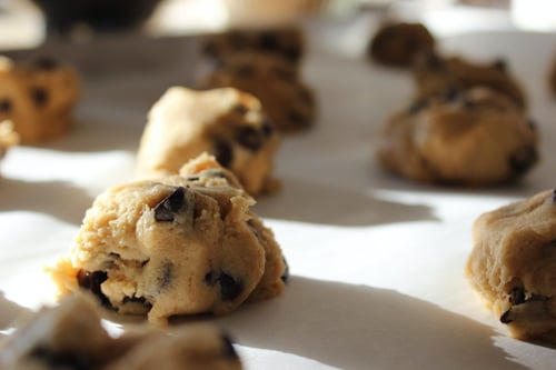 Cookie dough on a sheet-1