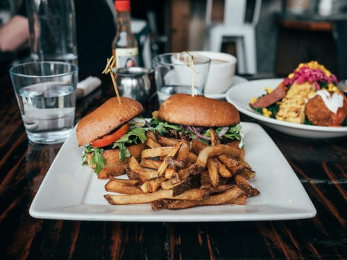 burger and fries