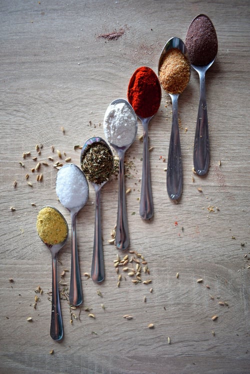 spoons with spices